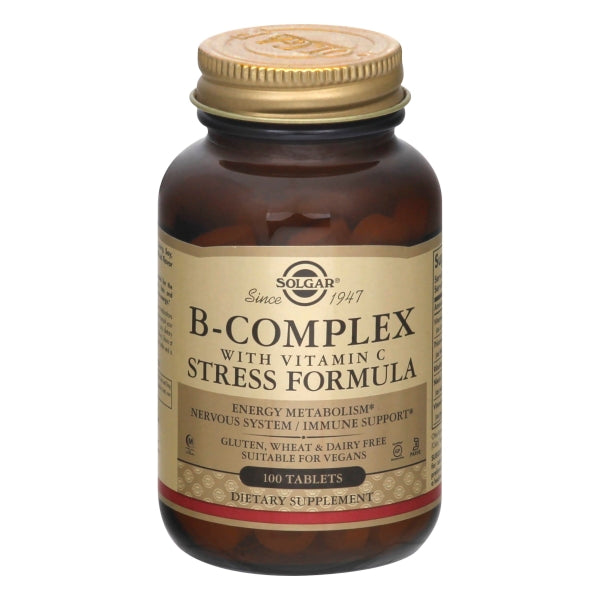 Solgar B Complex+ Vit C 100 tabs, supplement