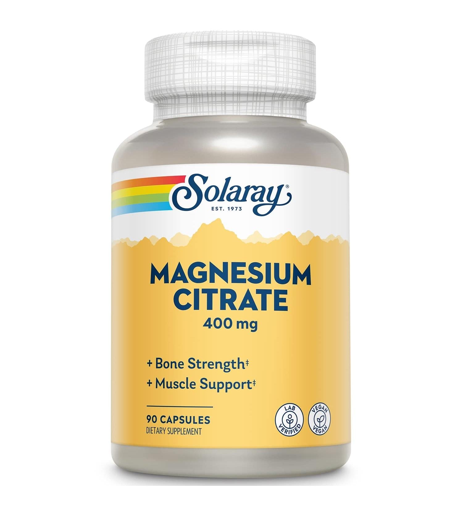 Solaray Magnesium Citrate 400 mg 90 VegCaps, supplement