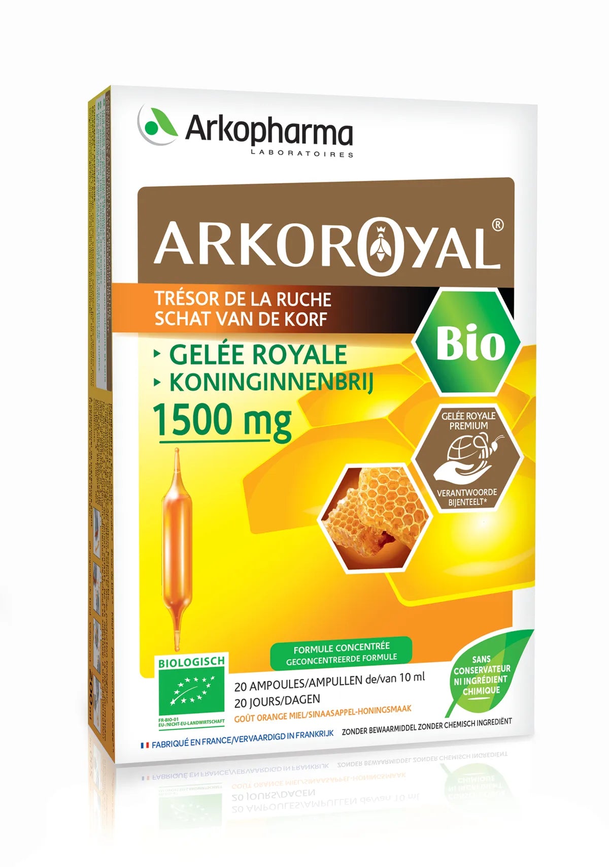 Arkoroyal® Gelée Royale Bio 1500 mg 20 Ampoules