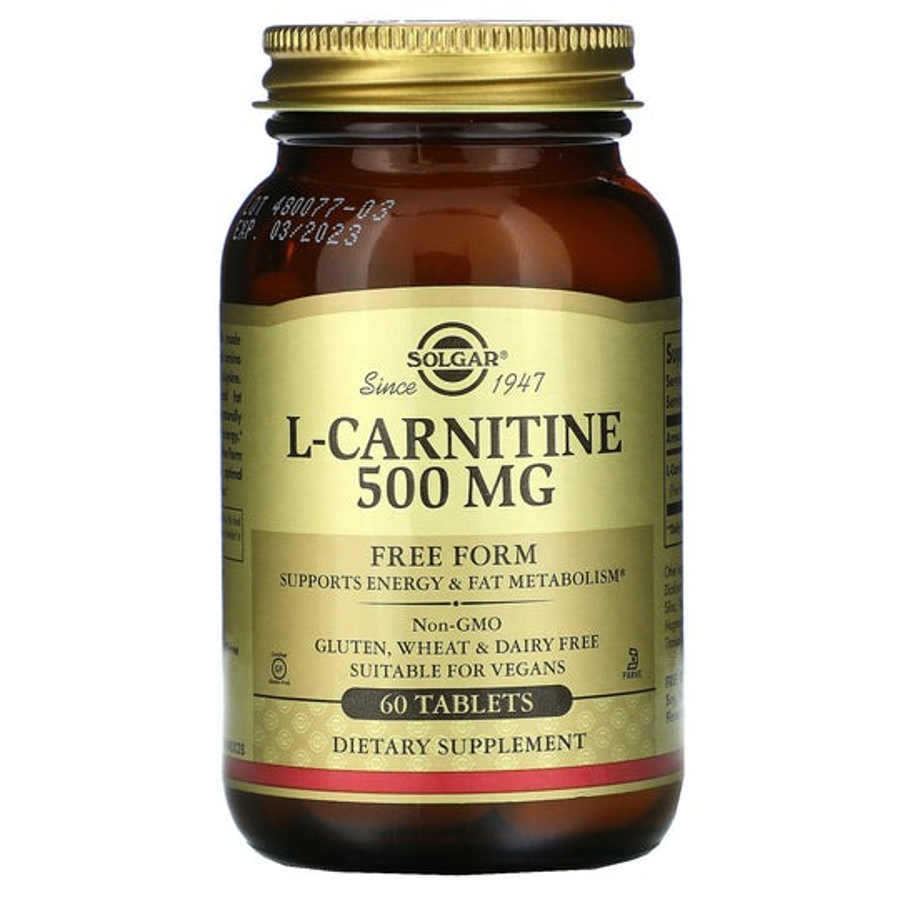 solgar L-carnitine 500mg 60 tabs, supplement