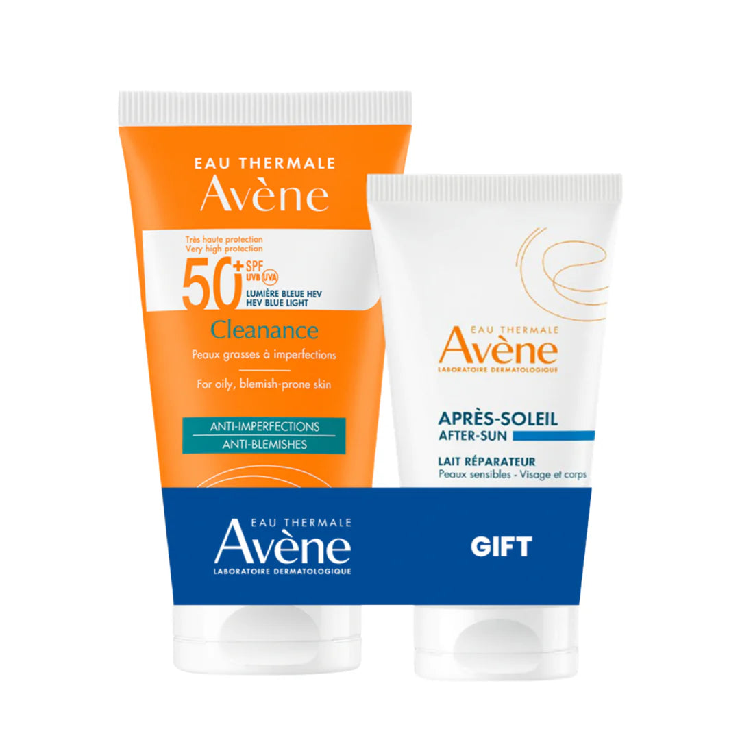 Two Avene skincare products on a white background