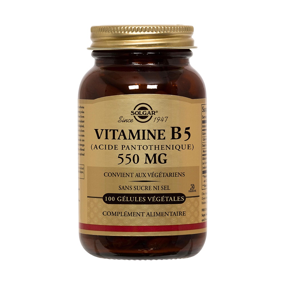 Solgar Acide Pantothenique Vit B-5 550 Mg 50 gelules, supplement