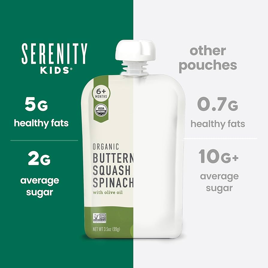 Butternut Squash & Spinach Baby Food Pouch- Serenity Kids