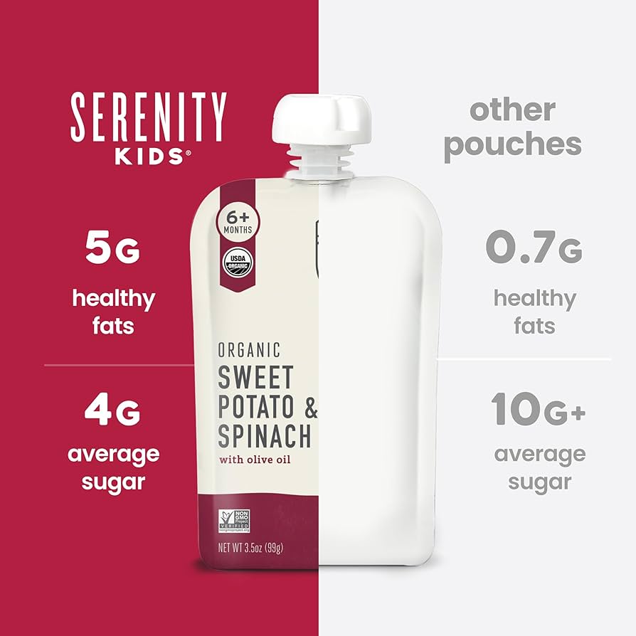 Sweet Potato & Spinach Baby Food Pouch - Serenity Kids