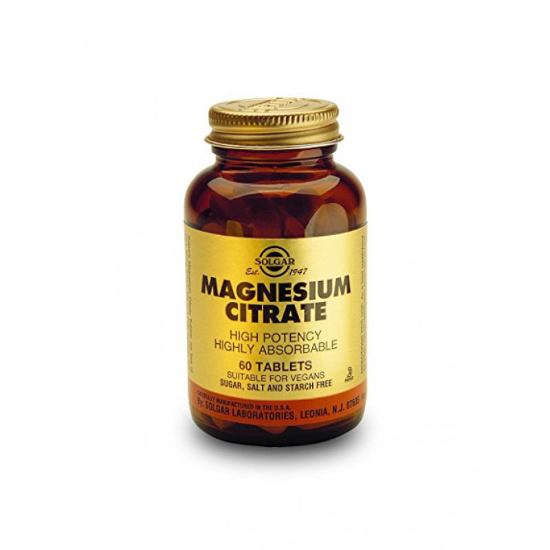 Solgar Magnesium Citrate 60 TABLETS, supplement
