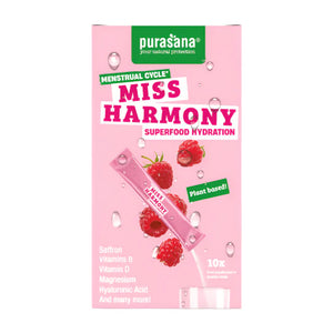 Purasana Miss Harmony superfood hydration package on a white background