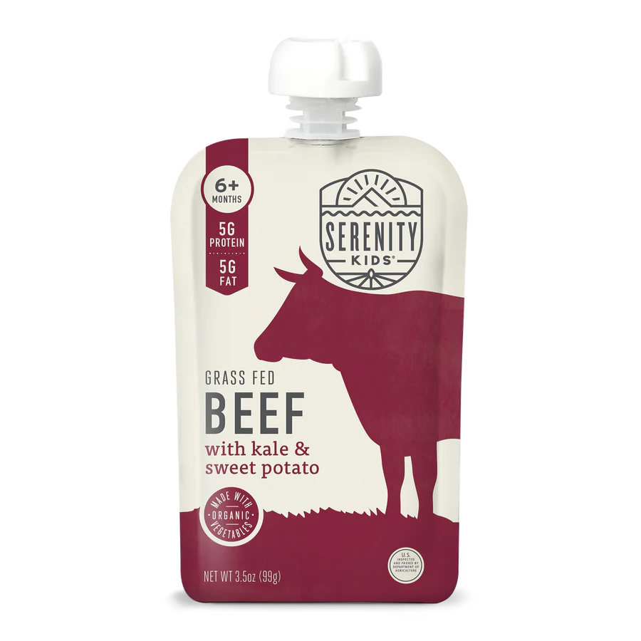 Beef Baby Food Pouch Puree with kale & sweet potatoes - serenity kids