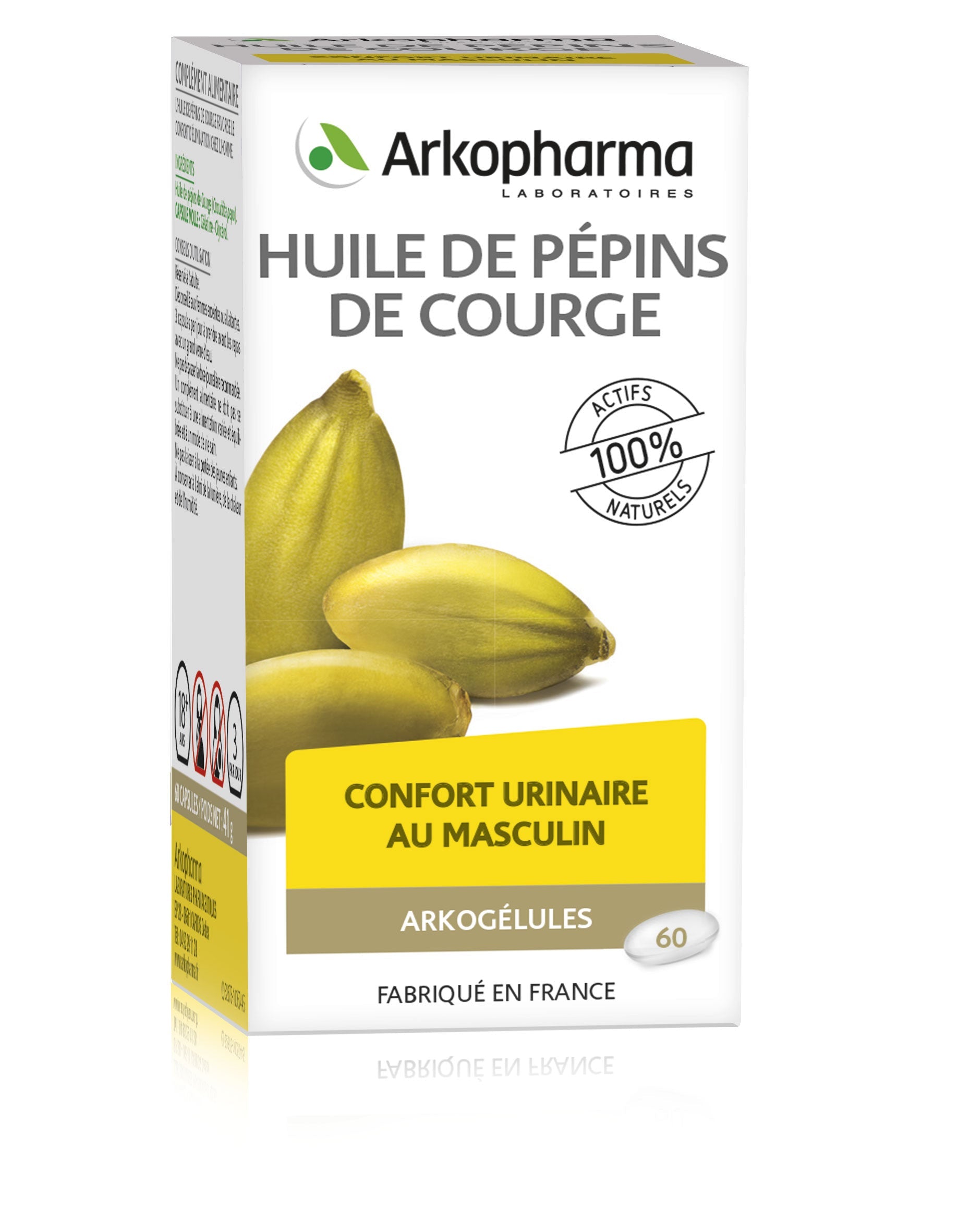 Arkogélules Huile de Pépins de Courge 60 Gélules