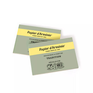 Two Papier d'Arménie boxes on a white background